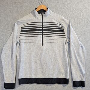 Travis Mathew 1/2 Zip Golf Pullover Men's XL Gray Black Long Sleeve